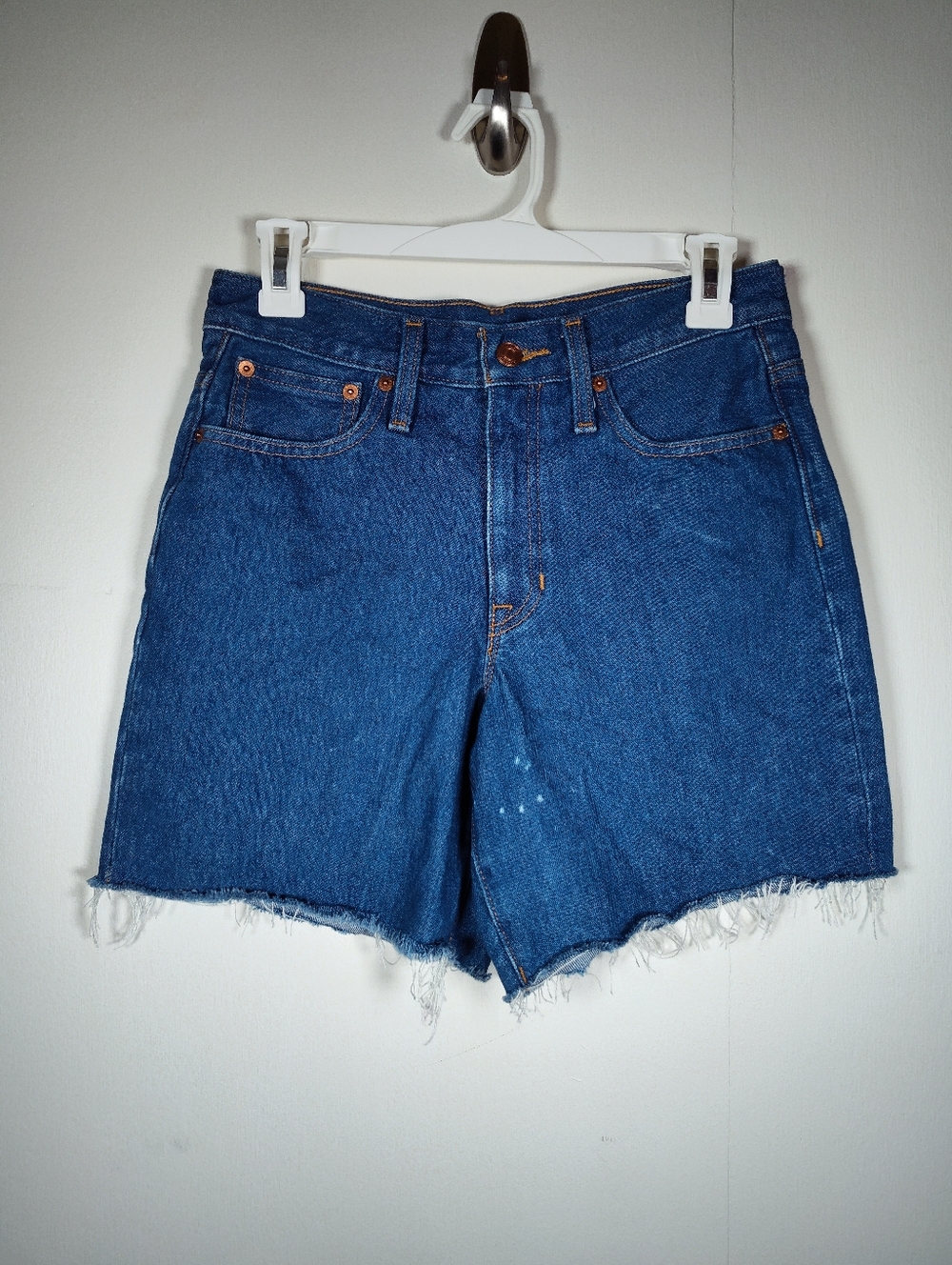 NEW J. Crew Mid Length Denim Shorts Cut Off Jean Shorts 24